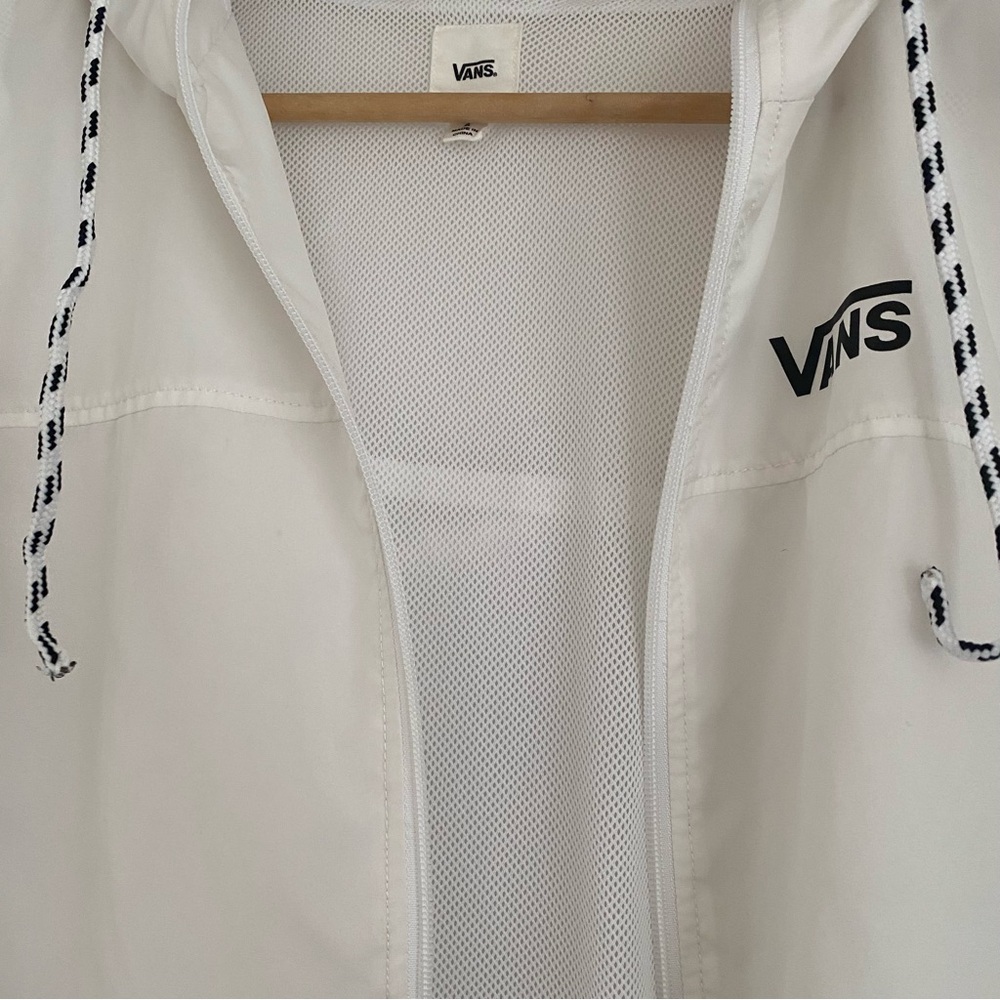 VANS Windbreaker Men’s Small Hooded full zip up Black/White Checkered - Picture 7 of 8